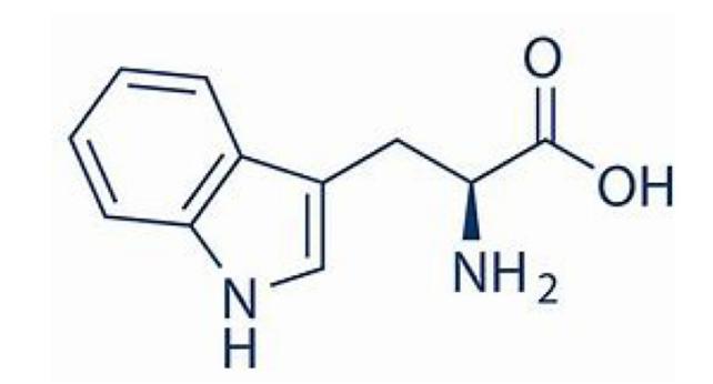 Chemical structure of L-tryptophan(Trp). 