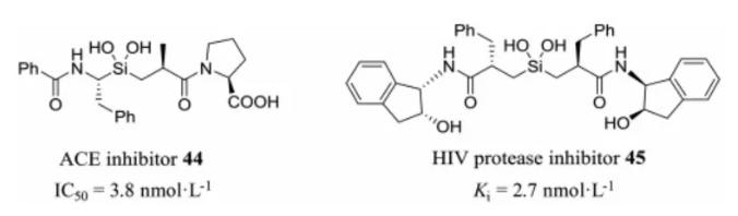 Representative silicon containing pseudopeptide inhibitor