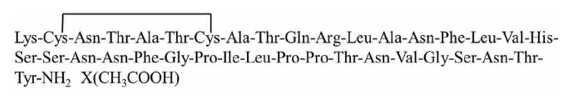 The arrangement of 37 amino acids in the pramlintide. (Yuan et al. 2018)