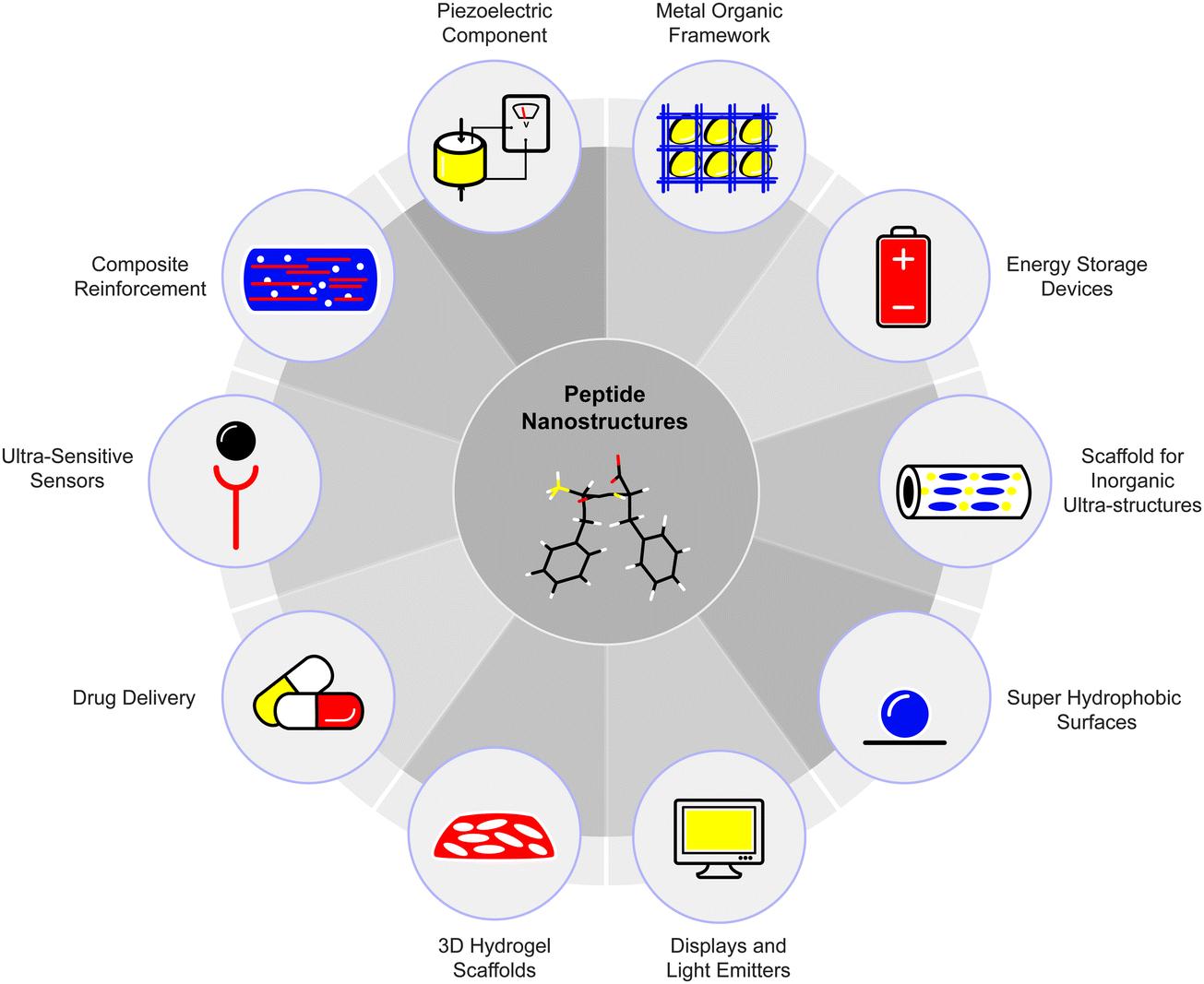Fig.1 Diverse uses utilizing peptide nanostructures.