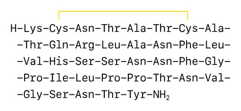 Fig.1 The sequence of 37 amino acids in pramlintide.