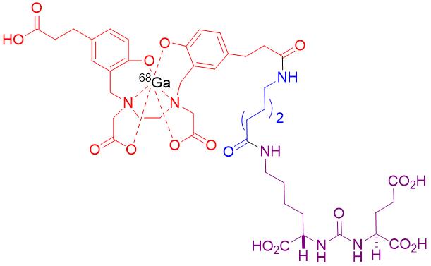 The structural formula of 68Ga-PSMA-11